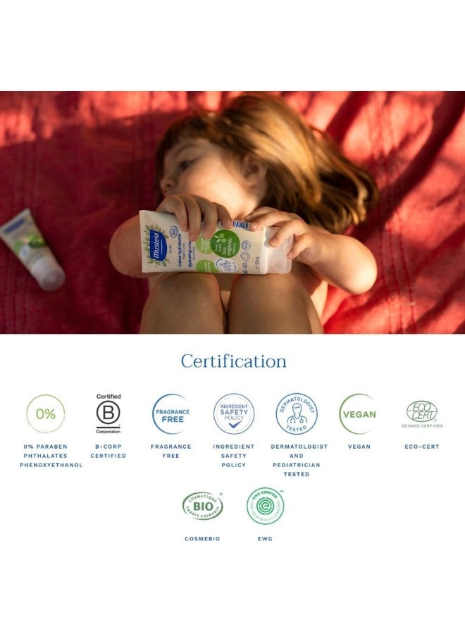 موستيلا كريم ترطيب عضوي معتمد من موستيلا - لوشن طبيعي للجسم مع زيت الزيتون والصبار وزيت عباد الشمس - للأطفال والأطفال والكبار - خالٍ من العطور ومعتمد من مجموعة العمل البيئي (EWG) ونباتي 150 مل - Image 3