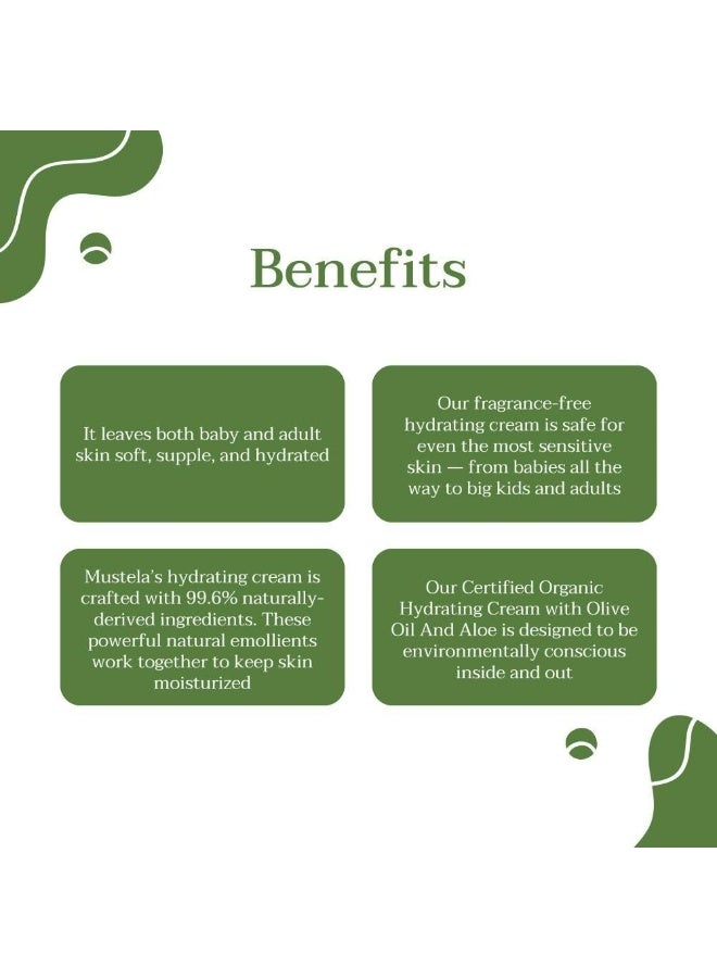 موستيلا كريم ترطيب عضوي معتمد من موستيلا - لوشن طبيعي للجسم مع زيت الزيتون والصبار وزيت عباد الشمس - للأطفال والأطفال والكبار - خالٍ من العطور ومعتمد من مجموعة العمل البيئي (EWG) ونباتي 150 مل - Image 5