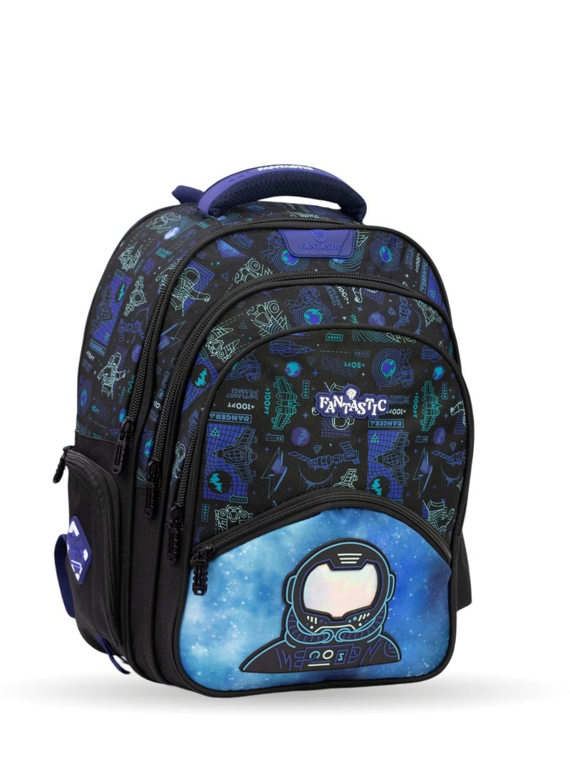 Fantastic QY003 Fantastic Multi-Pocket Space School Backpack with Durable Zippers - Image 1