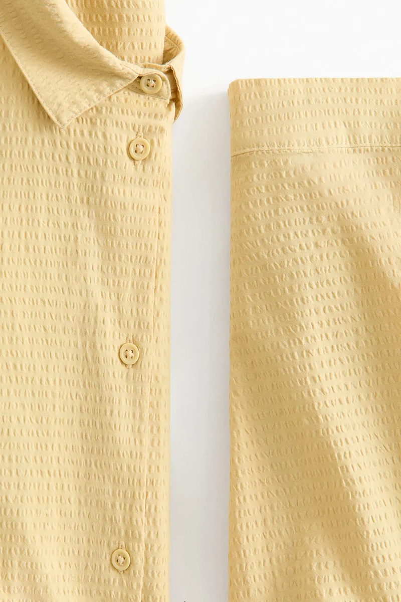 اتش اند ام بيجاما من قطن مرن ومجعد