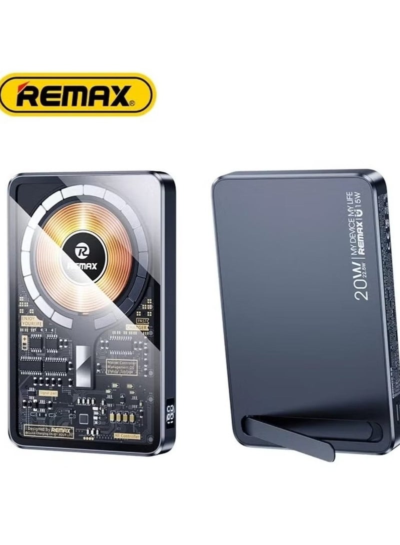 ريماكس باور بانك ريماكس Rpp-558 صغير محمول بمغناطيس لاسلكي عالي الجودة بسعة 10000 مللي أمبير/ساعة مع وظيفة مغناطيسية - Image 1