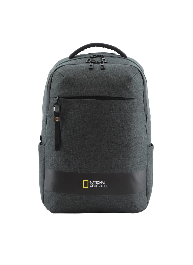 ناشيونال چيوغرافيك National Geographic Shadow RPET Backpack Anthracite, Durable Water Resistant Multi Compartments, RFID Pocket, Ample Storage Padded Computer Bag For Travel Business Office Men Women School University