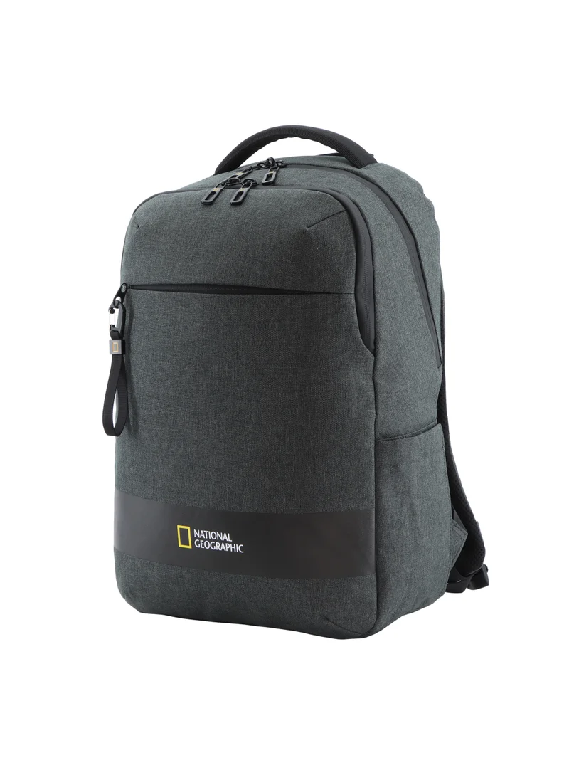 ناشيونال چيوغرافيك National Geographic Shadow RPET Backpack Anthracite, Durable Water Resistant Multi Compartments, RFID Pocket, Ample Storage Padded Computer Bag For Travel Business Office Men Women School University