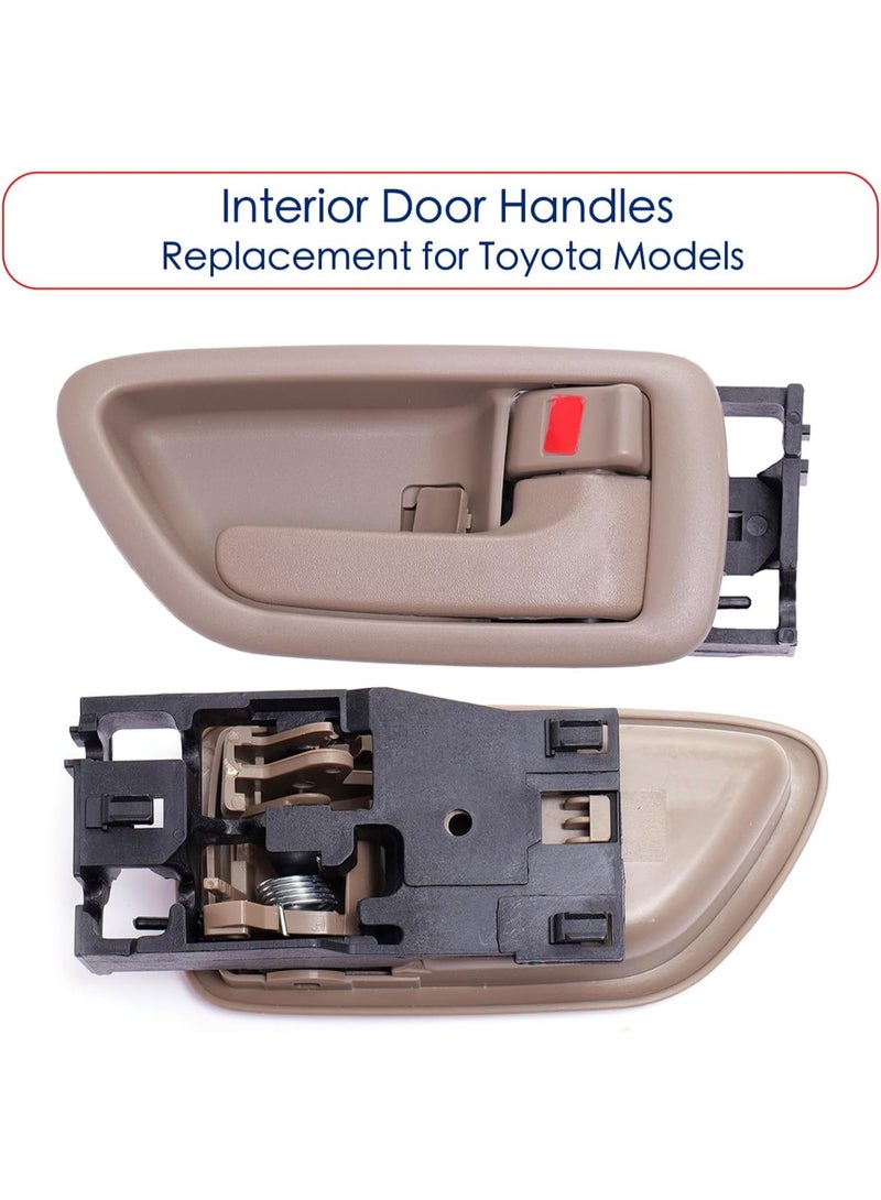 KISSUN 4Pcs Interior Door Handles w/ Bezel (Beige) Compatible with 2000-2007 Toyota Sequoia, 2004-2006 Tundra (Crew Cab Only), 2000-2004 Avalon, Front/Rear Inside Left Driver & Right Passenger - Image 5