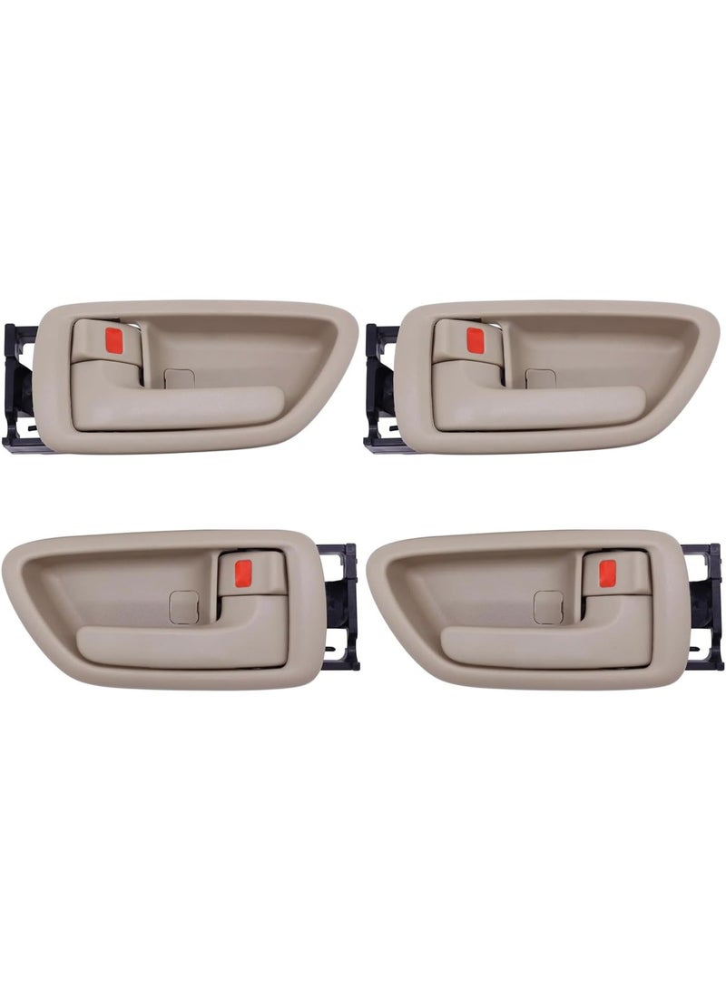 KISSUN 4Pcs Interior Door Handles w/ Bezel (Beige) Compatible with 2000-2007 Toyota Sequoia, 2004-2006 Tundra (Crew Cab Only), 2000-2004 Avalon, Front/Rear Inside Left Driver & Right Passenger - Image 1