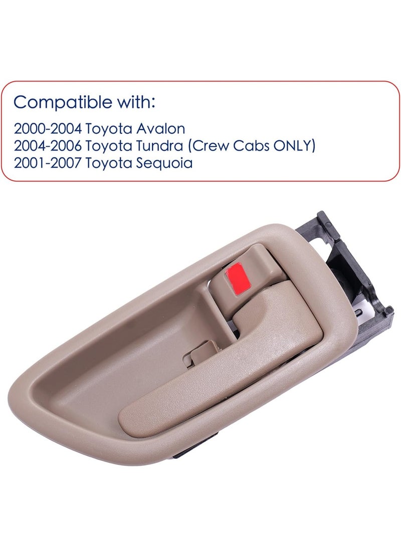 KISSUN 4Pcs Interior Door Handles w/ Bezel (Beige) Compatible with 2000-2007 Toyota Sequoia, 2004-2006 Tundra (Crew Cab Only), 2000-2004 Avalon, Front/Rear Inside Left Driver & Right Passenger - Image 3