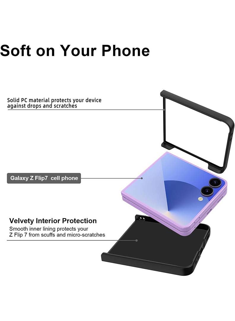Theodor Case Compatible with Samsung Galaxy Z Flip 7 - 6.9 Inch Protection Shockproof Bumper Cover Snap Of A Finger - Image 4