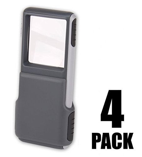 Carson MiniBrite 3x Power LED Lighted Slide-Out Magnifier with Protective Sleeve for Reading, Hobby, Crafts, Inspection and Tasks - Set of 4 - Image 4