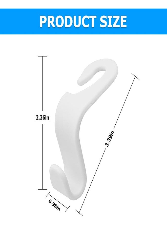 Hanemia 4PCS Car Back Seat Headrest Hooks, Rear Car Seat Storage Headrest Hanger Holder Hooks Organizer, Universal Auto Interior Accessories for Bag Purse Handbag Cloth Coats Grocery (White) - Image 3