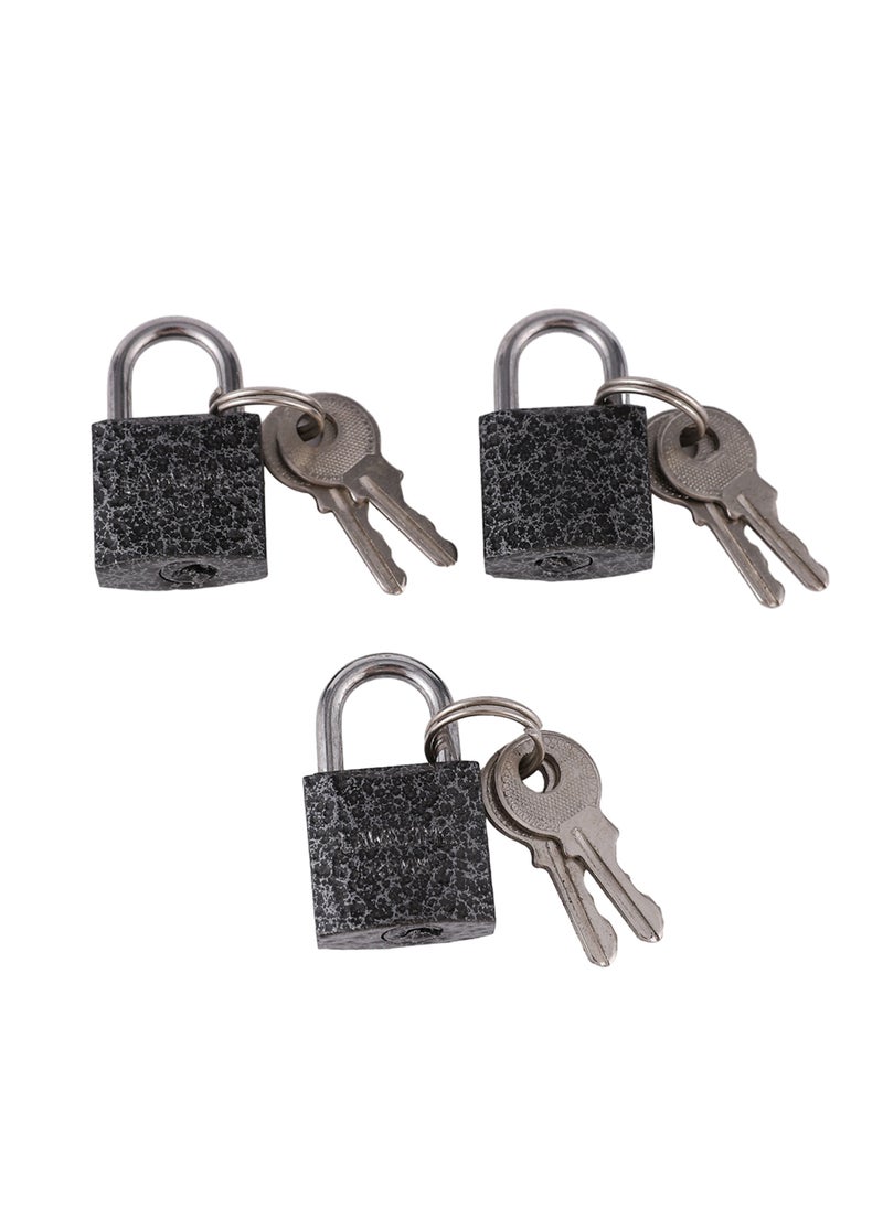 LAWAZIM - Iron Padlock -3 Piece - Keyed Anti-pick Tamper-proof Weather-resistant Lock Enhanced Security Protection from Theft - for Gates Doors Sheds Lockers Toolboxes Bikes Luggage and Cabinets - Image 1
