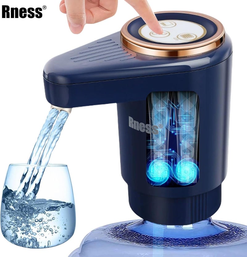 Rness Water Dispenser Pump Electric,Low-Noise Powerful Twin Pumps Jet Flow, 2 Nozzles,Type-c(USB C) Interface Charging,3 Timers, High-Capacity Battery, for Office,Home,Kitchen,Camping(Ocean blue) - Image 3