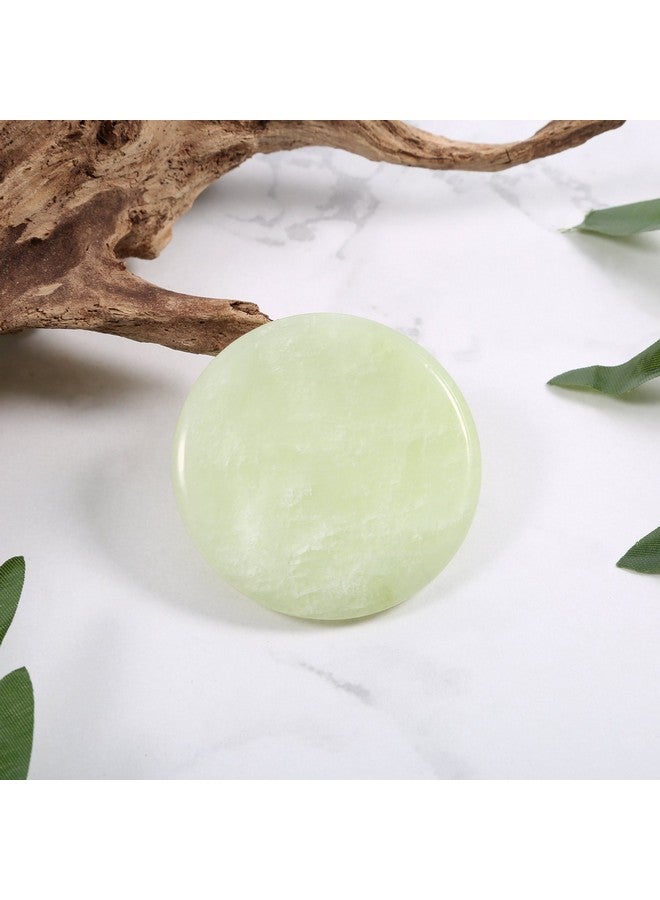 Bememo 2 Pieces Jade Stone for Lash Glue Eyelash Extension Round Jade Stone Lash Glue Holders Adhesive Pallet Fake Eye Lash Holder Base 2 Inch (Green) - Image 5