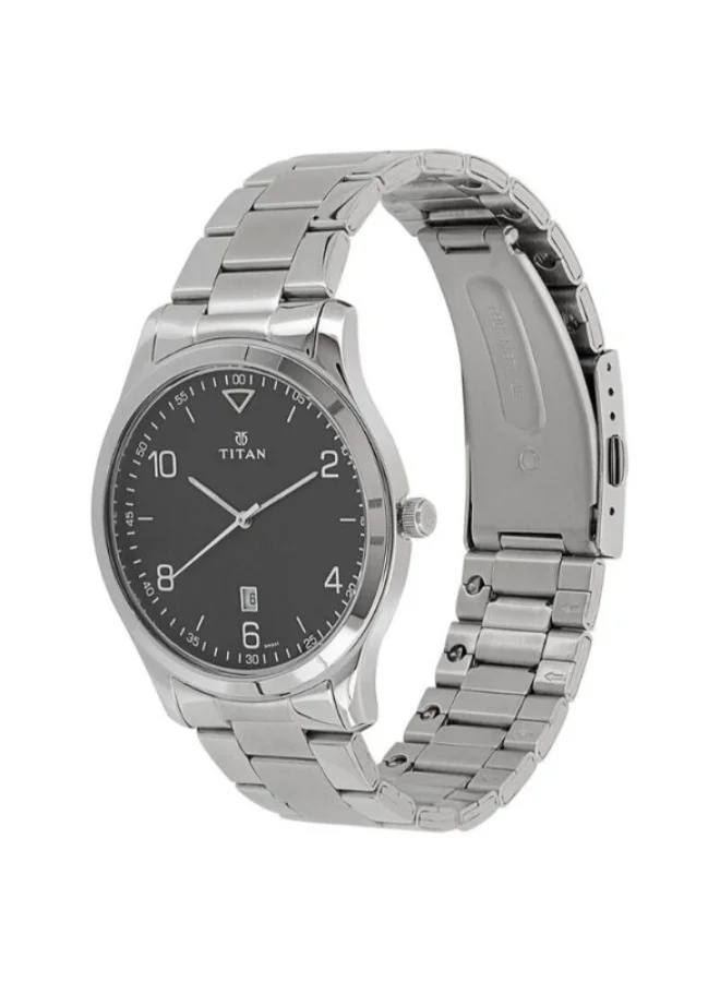 TITAN Titan Workwear Black Dial Analog with Date Stainless Steel Strap Watch for Men 1770sm02