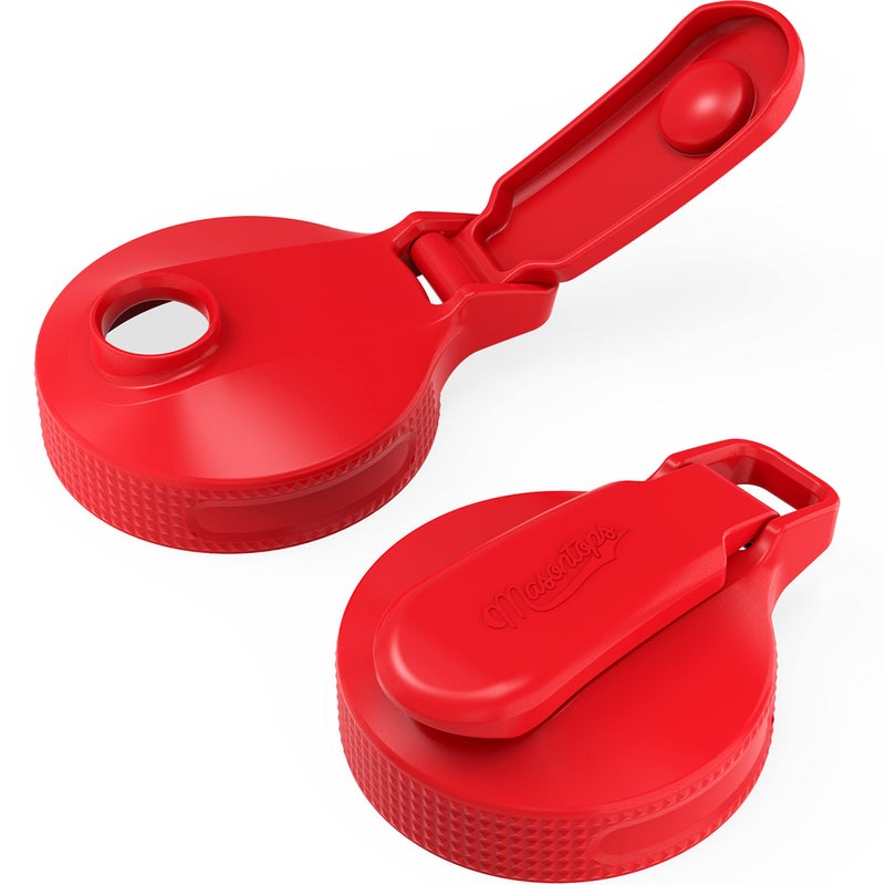 Masontops Multi Top - 2PK - Small Mouth Mason Jar Lids with Pour Spout and Flip Cap â€“ Sip, Pour, Store & More - Jar Not Included - Image 1