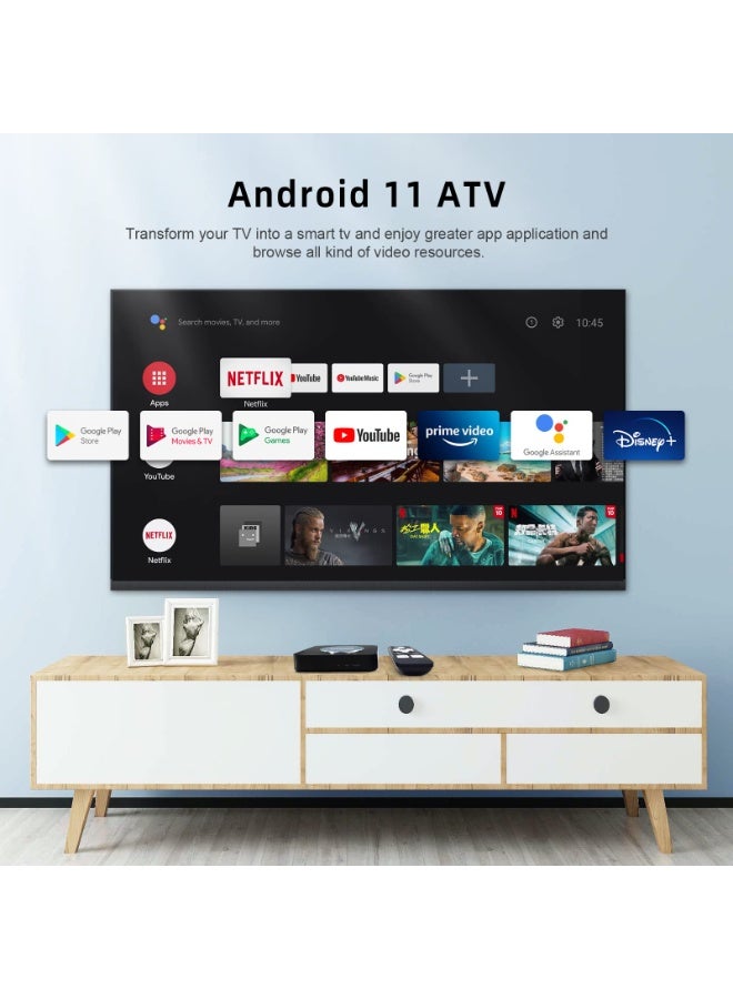 MECOOL Android 11.0 TV Box, MECOOL KM2 Plus 2GB 16GB Smart TV Box with Netflix Certified, Google Assistant Dolby Atmos, TV Box 4K Support AV1, 2.4G/5G, Ethernet, WiFi 5, BT 5.0 with Amlogic S905X4 (Black) - Image 3