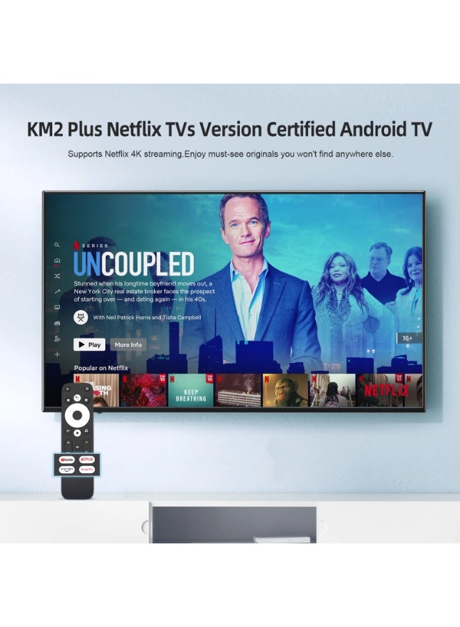 MECOOL Android 11.0 TV Box, MECOOL KM2 Plus 2GB 16GB Smart TV Box with Netflix Certified, Google Assistant Dolby Atmos, TV Box 4K Support AV1, 2.4G/5G, Ethernet, WiFi 5, BT 5.0 with Amlogic S905X4 (Black) - Image 2