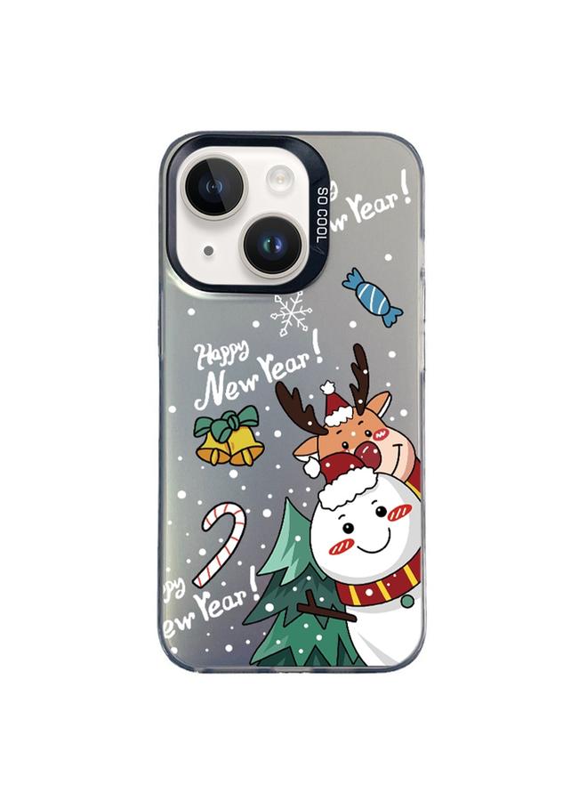 S-TOP Case For iPhone 14 Plus Christmas Series PC Full Coverage Pattern Phone Case - Image 1