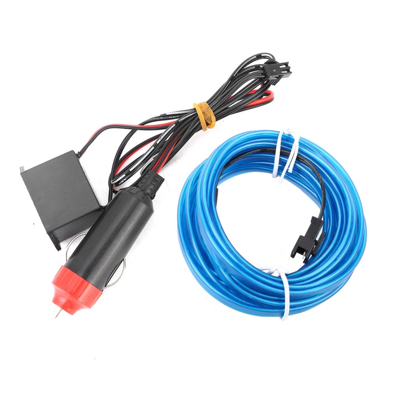 Car Decorative Light Strip: 4 Meter Blue Bendable Cuttable - Waterproof Radiation-Free Low Energy Consumption Car Interior Light for Car Dashboard Door Seat Console Decoration - Image 1