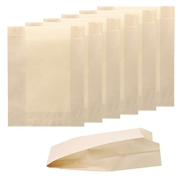 ONLYKXY Kraft Paper Snack Bags Gift Wrap Bags for Bread Pastry Biscuit Bakery Cookies Candy Snacks French Fries Small Lunch Paper Bag Sandwich Pointed Bottom Bagsï¼ˆTranslucent Kraft Paperï¼‰ (50)