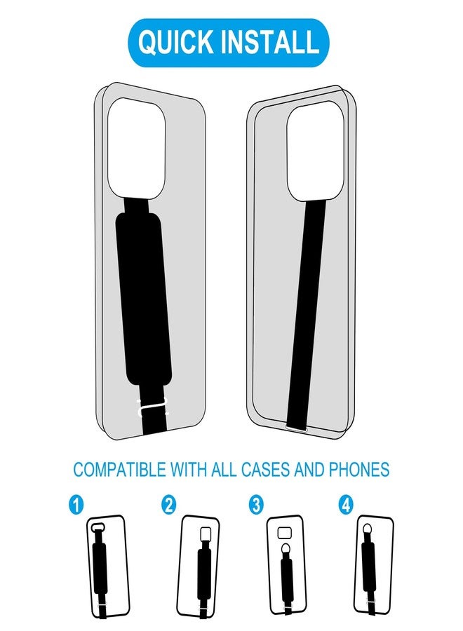 MECCANIXITY Phone Grip Strap Portable Wrist Strap Silicone Elastic Cord with Handle for Phone Case Black 1Pcs - Image 4