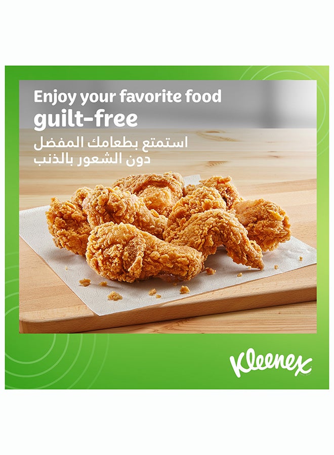 Kleenex مناديل مطبخ كلينكس لامتصاص السعرات الحرارية، 3 طبقات، 8 لفات × 50 ورقة، مناديل مطبخ قوية لامتصاص الطعام - Image 3