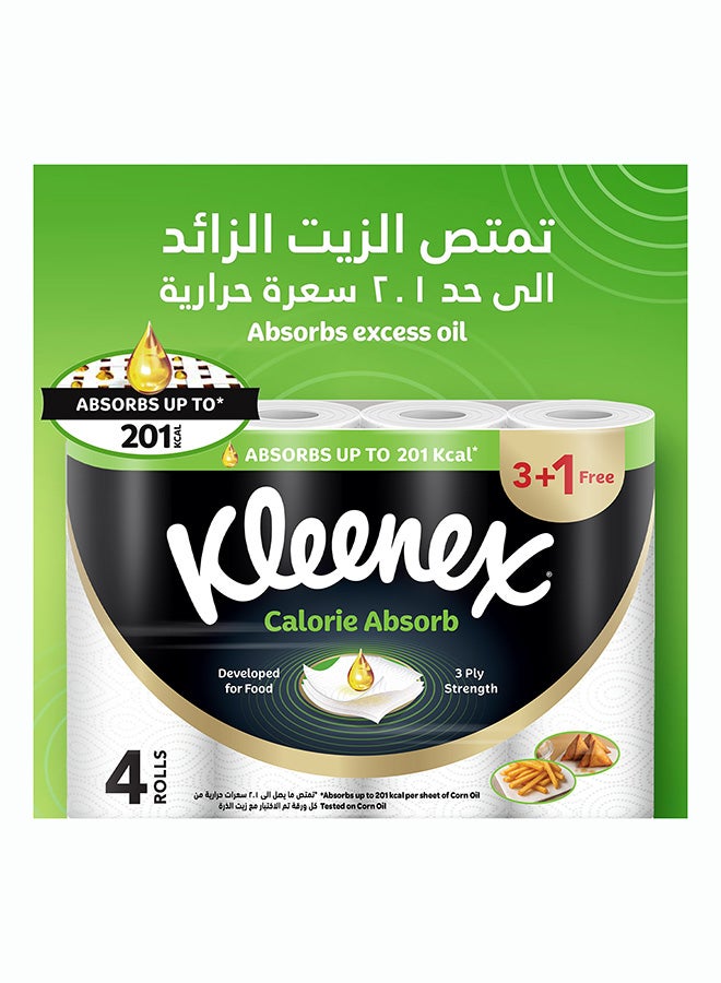 Kleenex مناديل مطبخ كلينكس لامتصاص السعرات الحرارية، 3 طبقات، 8 لفات × 50 ورقة، مناديل مطبخ قوية لامتصاص الطعام - Image 2