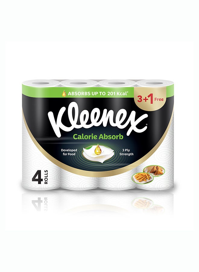 Kleenex مناديل مطبخ كلينكس لامتصاص السعرات الحرارية، 3 طبقات، 8 لفات × 50 ورقة، مناديل مطبخ قوية لامتصاص الطعام - Image 1