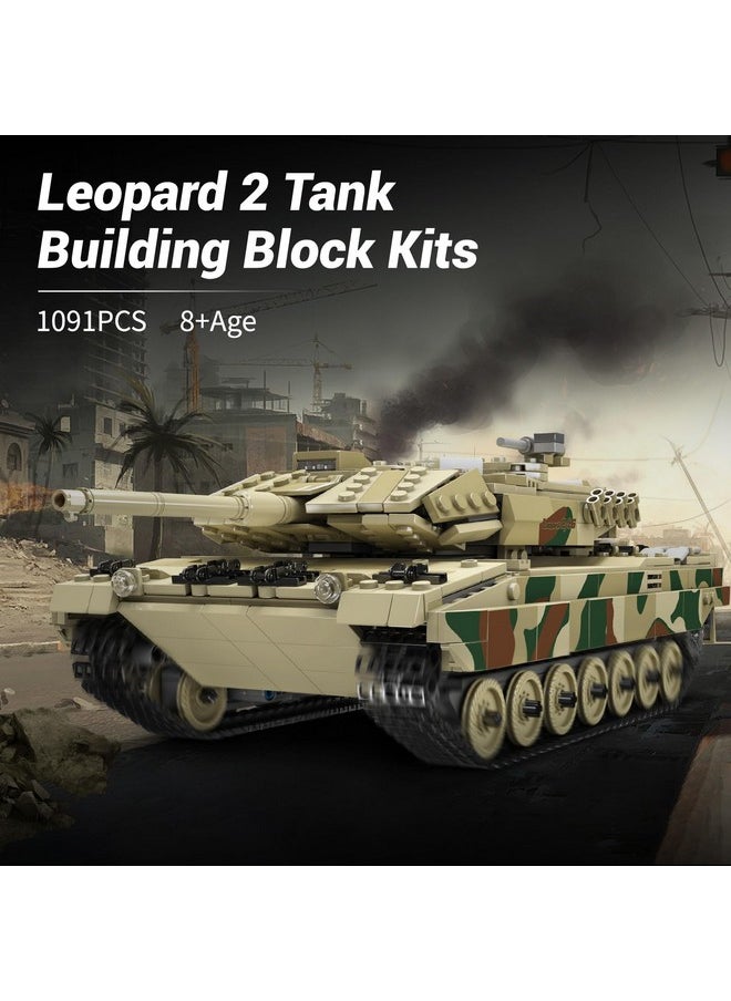 mould king P Control]Mould King Moc Leopard 2 Tank Building Block Kits, Military Vehicle Model Construction Block Sets, Adult Collectible Model Kits, Boy Toys For Christmas And Birthday Gifts(1091Pcs)  - Image 2