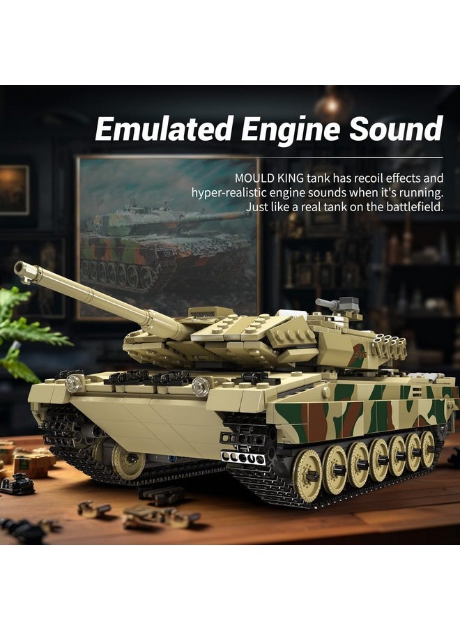mould king P Control]Mould King Moc Leopard 2 Tank Building Block Kits, Military Vehicle Model Construction Block Sets, Adult Collectible Model Kits, Boy Toys For Christmas And Birthday Gifts(1091Pcs)  - Image 3