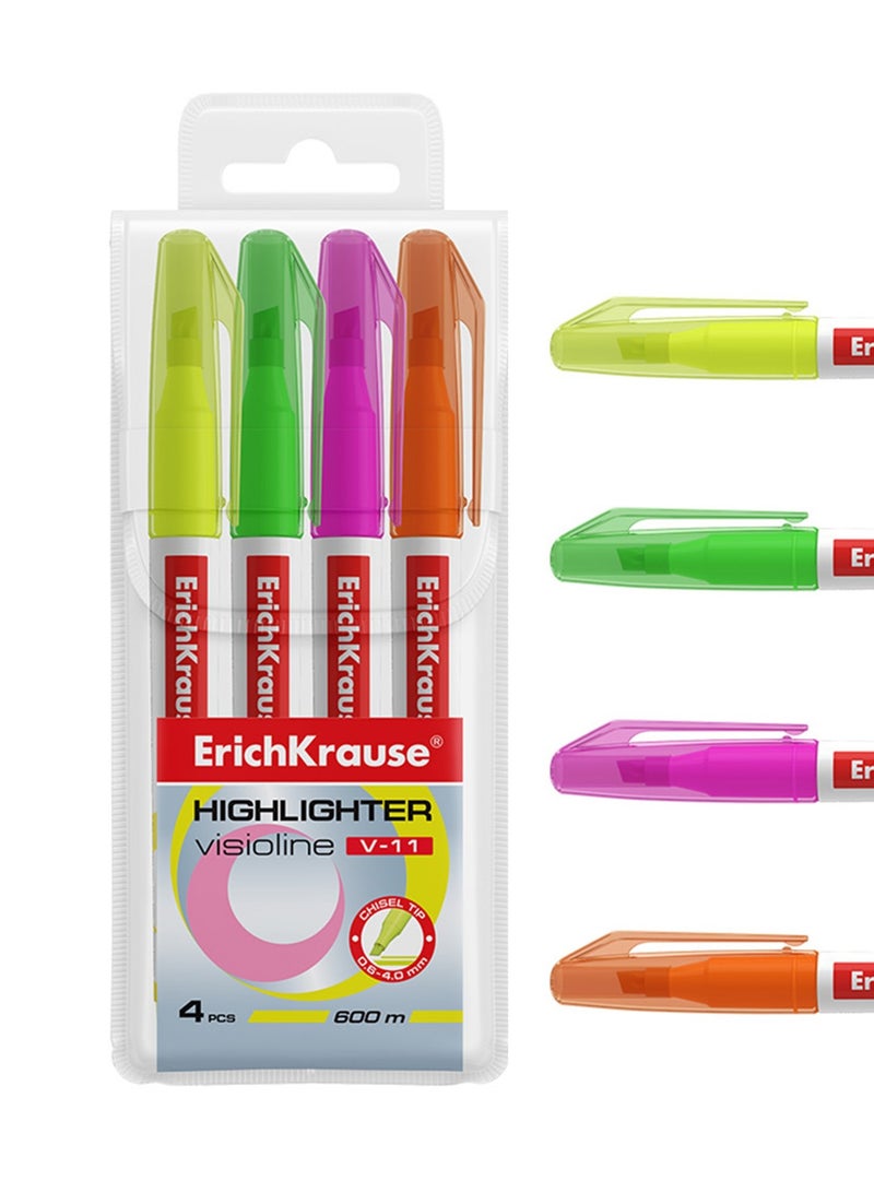 ErichKrause 4-Piece Visioline Highlighter Set Multicolour - Image 1