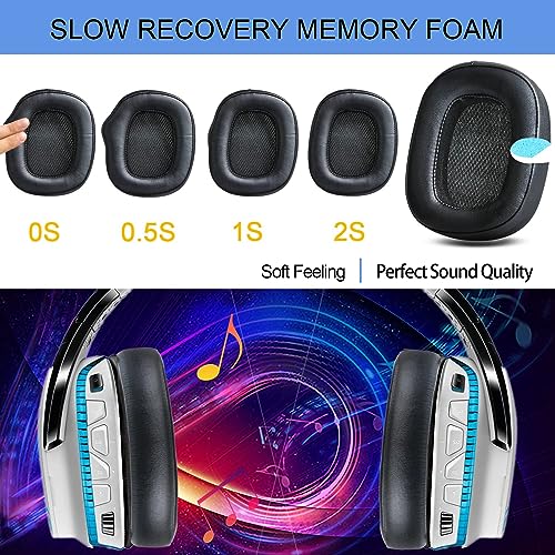 G GVOEARS Replacement Ear Pads for G933, Ear Cushions Compatible with Logitech G231, G433,G432, G533, G633, G635, G933, G935 Headphones, Premium Protein Leather Softer Memory Foam (Leather) - Image 5
