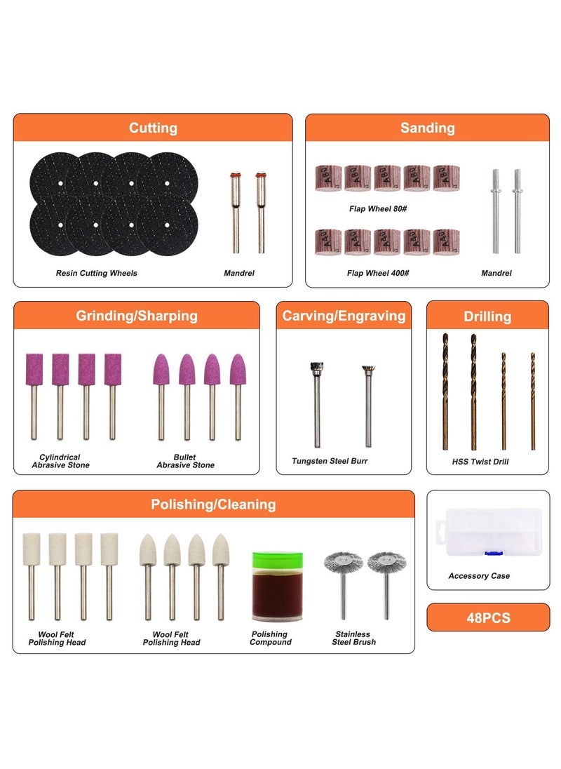 DIY Crafts DIY Crafts Design No 1 Pack Of 48 Pcs Metal Engraving Rotary Kit Power Tool Accessory Combo Set Universal Fitment for Iron Abrasive Stone Cutting Disc Flap Wheel fDesign No 1 Pack Of 48 Pcs  - Image 2
