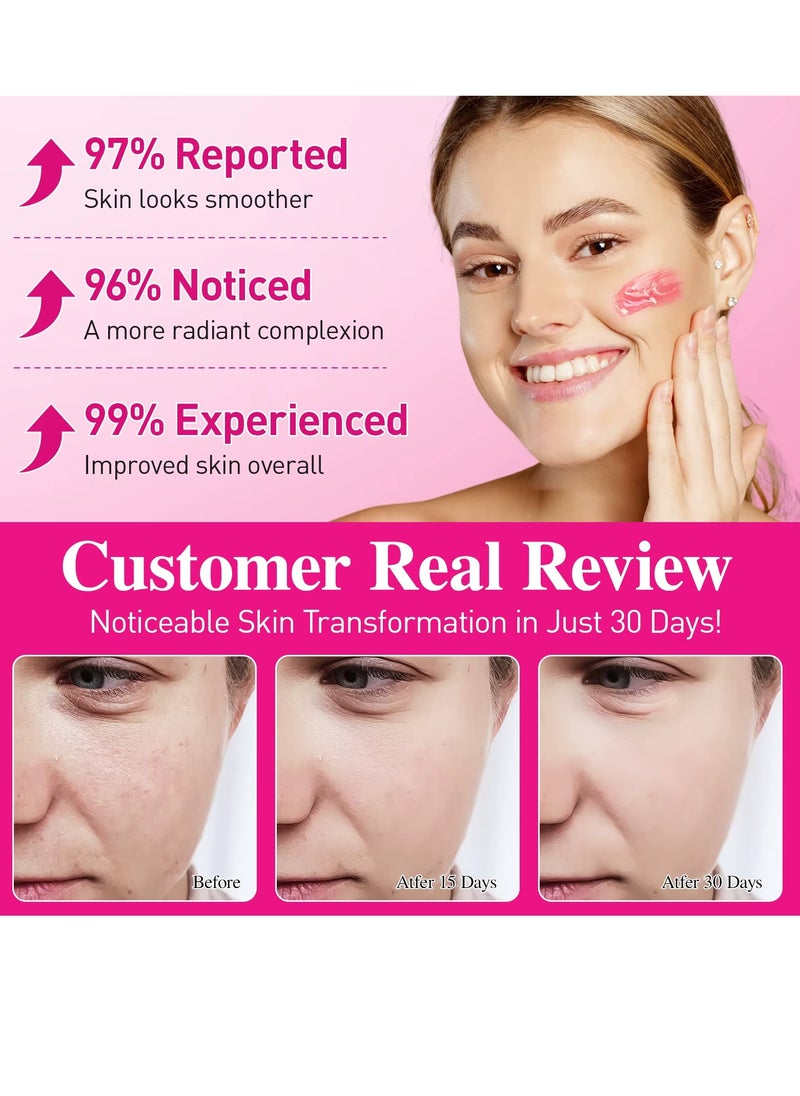 Yecuce 100ML Collagen Jelly Cream Moisturizer Skin Treatment Cream With Freeze-Dried Hydrolyzed Collagen Long-Lasting Hydration Elasticity Barrier Lifted Skin Look Anti Wrinkle Firming Gel  - Image 5