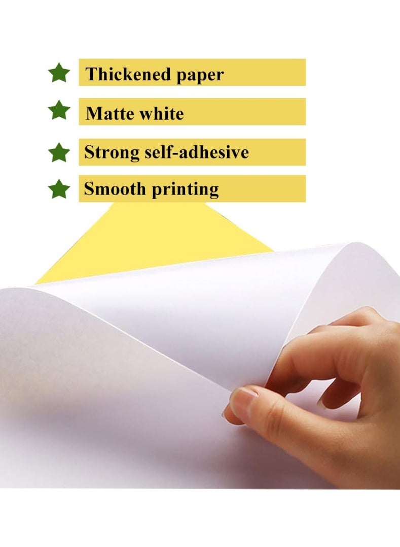 100 Sheets, A4 Printable White Sticker Paper, Laser/Inkjet Printing (Matte) - Image 2