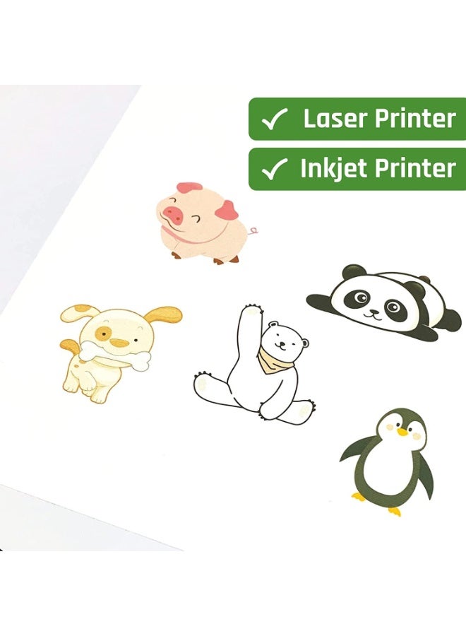 100 Sheets, A4 Printable White Sticker Paper, Laser/Inkjet Printing (Matte) - Image 4
