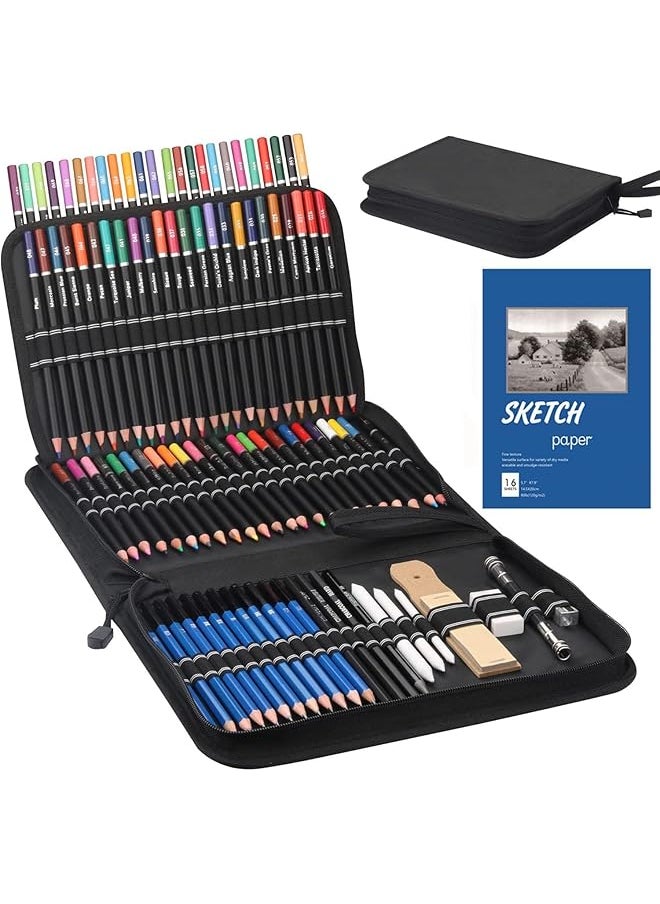 X spring Artist Colored Pencils Set 96 Pack Drawing Set Sketching Kit Art Supplies Painting Graphite Professional Art Pencils Kit Colored Pencil Set For Beginner Artists And Adults  - Image 1
