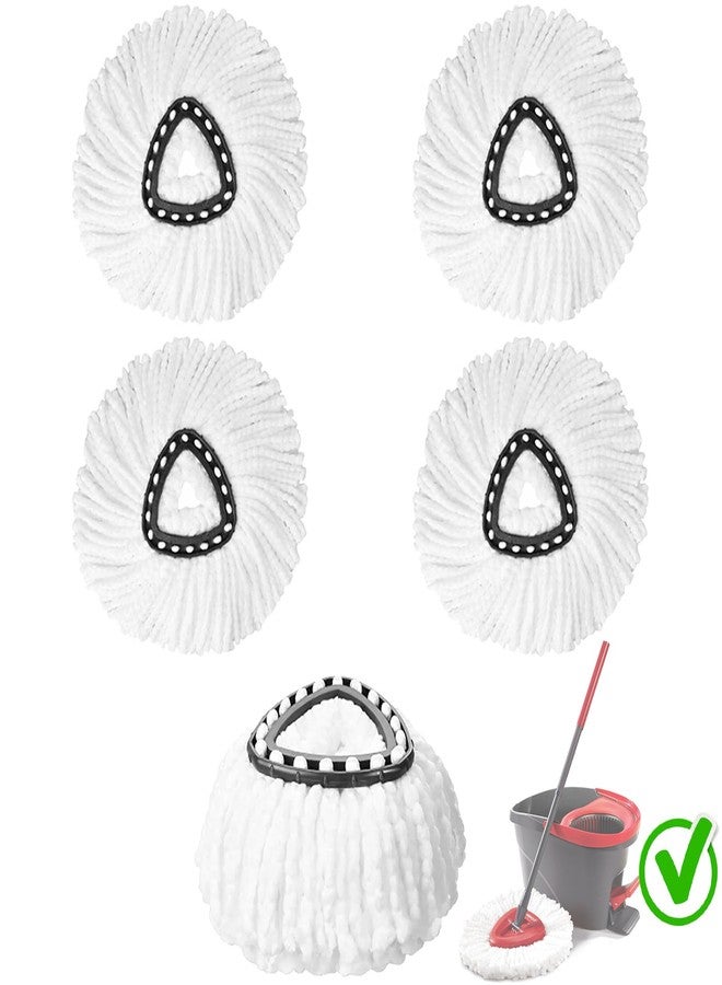 YEAZHEN 5Packs Spin Mop Replacement Head, 100% Microfiber Spin Mop Refills Head Compatible with Triangle Spin Mop, 360°Micro Replace Mop Head for Easy House Cleaning Floor Mopping - Image 1