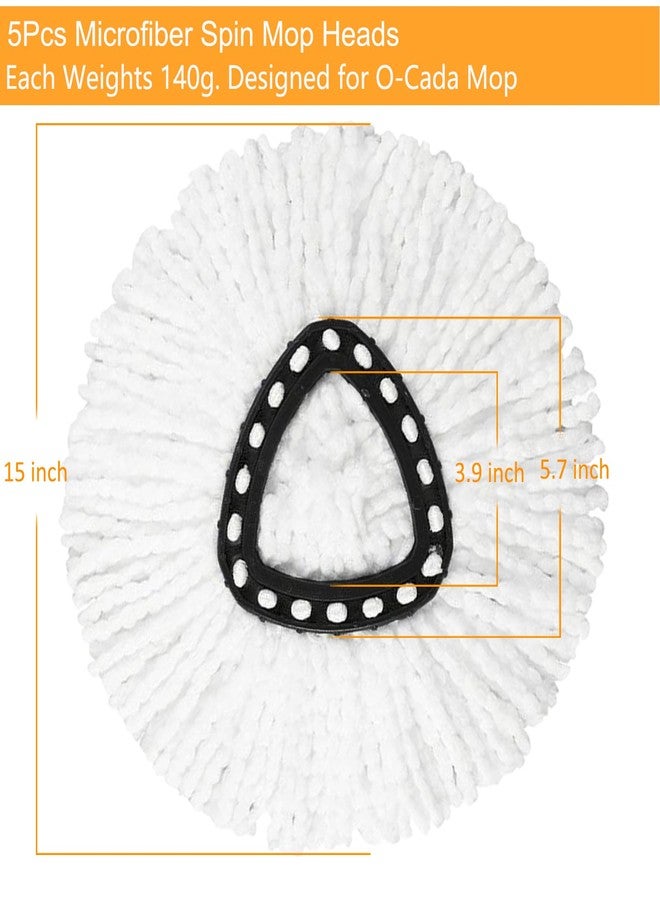 YEAZHEN 5Packs Spin Mop Replacement Head, 100% Microfiber Spin Mop Refills Head Compatible with Triangle Spin Mop, 360°Micro Replace Mop Head for Easy House Cleaning Floor Mopping - Image 2