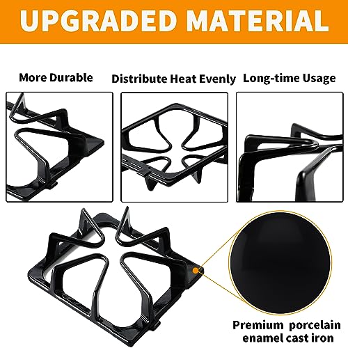atgestore Upgraded W10447925 Burner Grate Replacement for Whirlpool Stove Parts 8.3x8.8 IN Gas Stove Grate Kenmore Maytag Gas Range Parts Amana Inglis Kirkland Cooktop Stove Top Grates Rack Set 4Pcs - Image 5