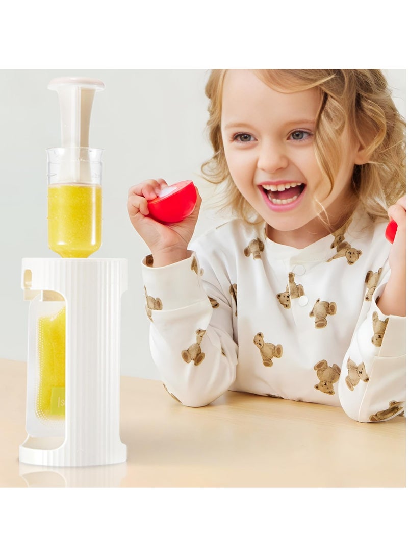 Kids Puree Squeezer, Fruit Juice Dispenser with 10PCS Reusable Pouches, Baby Food Maker, No-Mess Applesauce  Fruit Puree Station, Portable  Hygienic for Travel  Home Use - Image 1