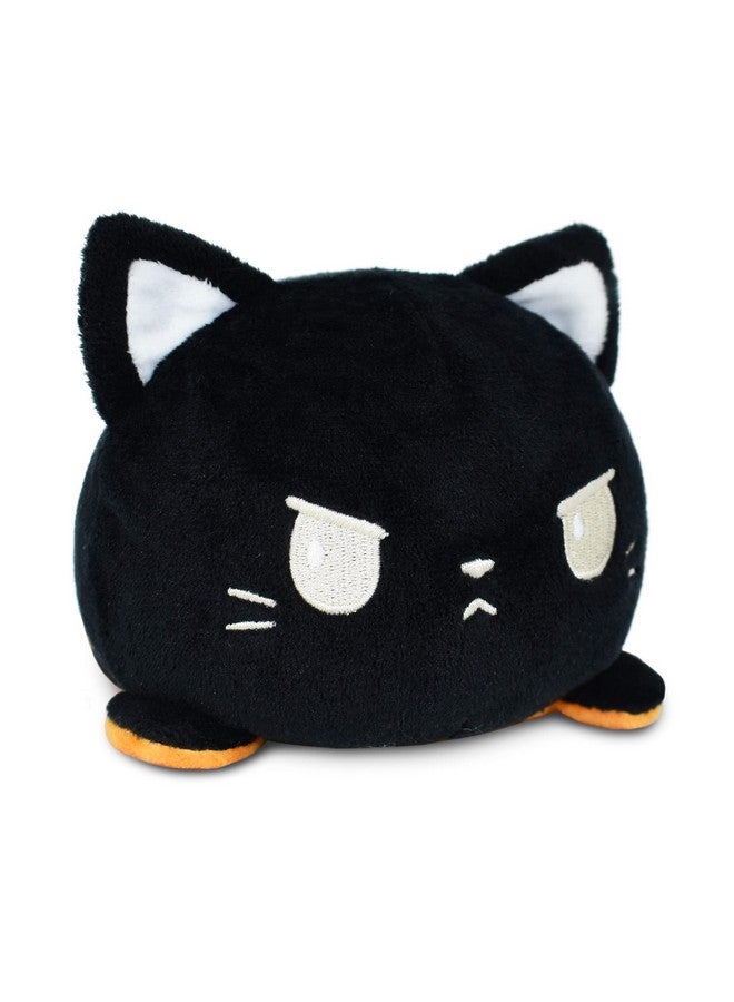 TeeTurtle - The Original Reversible Cat Plushie - Black + Pumpkin - Cute Sensory Fidget Stuffed Animals That Show Your Mood - Perfect for Halloween! - Image 1