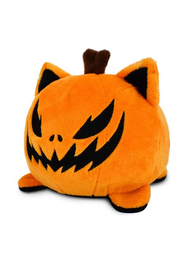 TeeTurtle - The Original Reversible Cat Plushie - Black + Pumpkin - Cute Sensory Fidget Stuffed Animals That Show Your Mood - Perfect for Halloween! - Image 2