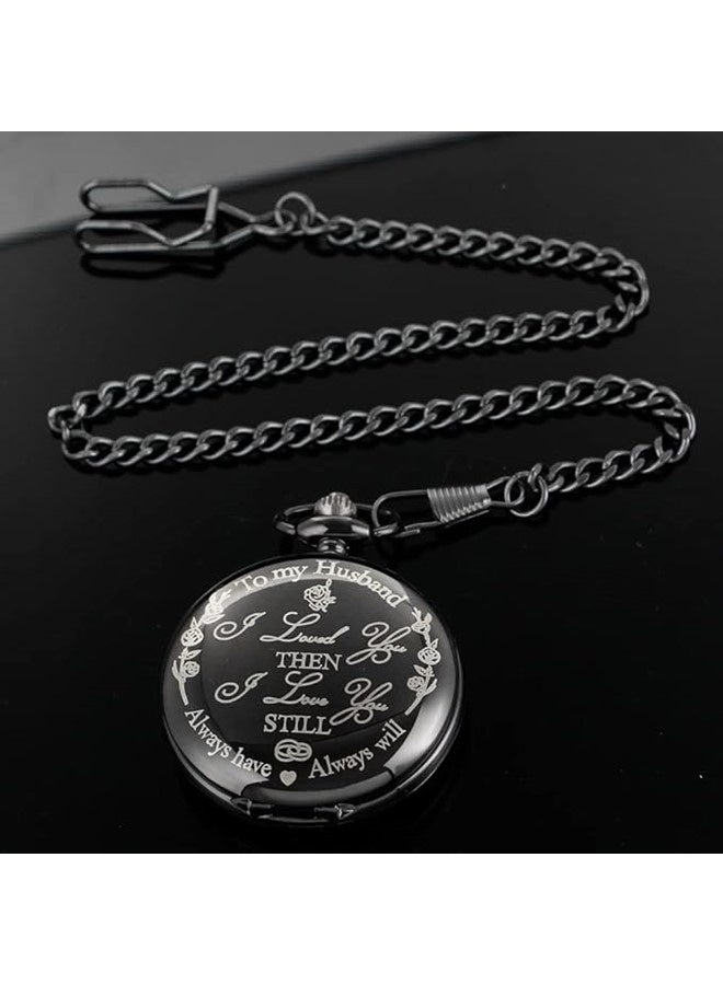 Yash Retro Pocket Watch for Husband I Love You Quartz Timepiece with Chain and Elegant Packaging – A Perfect Gift - Image 4