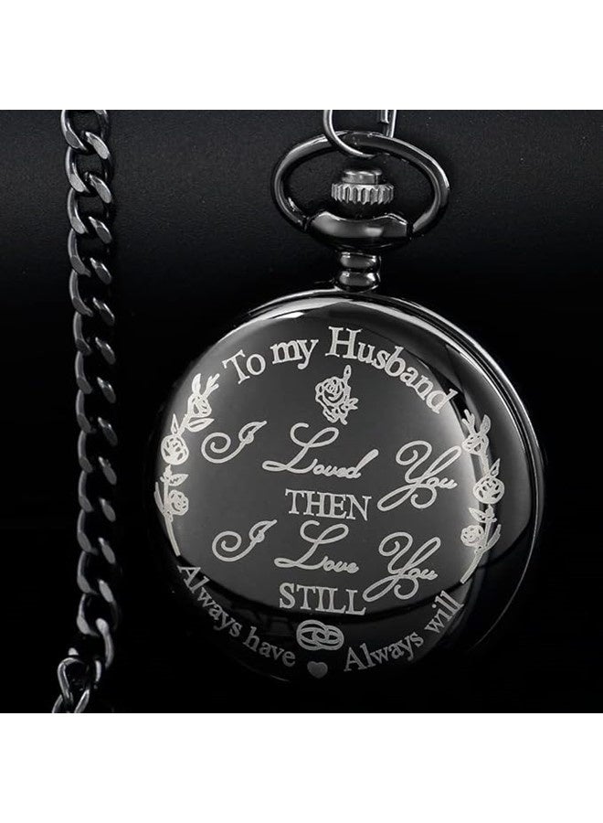 Yash Retro Pocket Watch for Husband I Love You Quartz Timepiece with Chain and Elegant Packaging – A Perfect Gift - Image 2