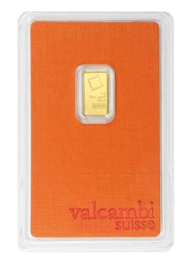 valcambi - Valcambi Suisse 1 grm Pure 999.9 Fine Gold Bar 24KT - 1 Gram RAK GOLD - Image 1