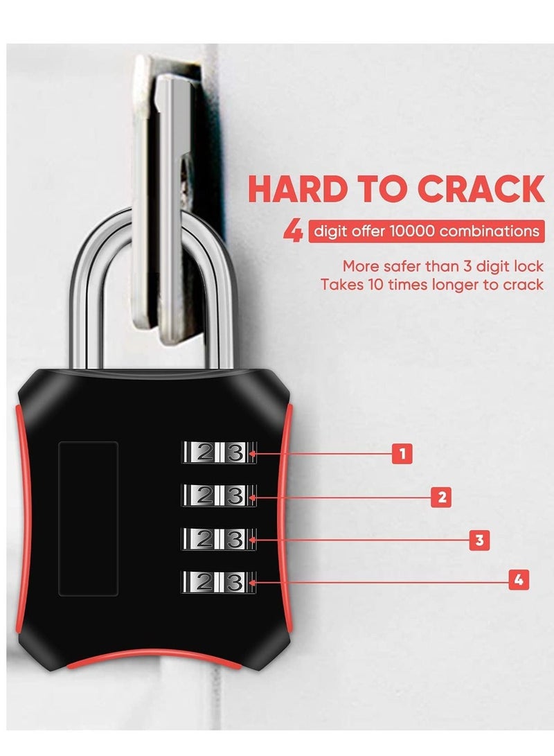 Combination Padlocks 2 Pack Gym Locker Padlocks Shackle Number pad Lock Outdoor with 4-Digit Smooth Dial Heavy Duty for School lockers Garden Gate Cabinets Toolboxes Case - Image 5