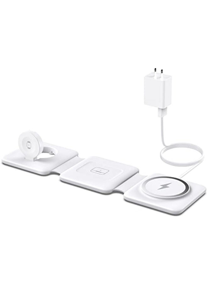نيبمينينت محطة شحن لعدة أجهزة من آبل - شاحن لاسلكي مغناطيسي قابل للطي 3 في 1 - وسادة شحن سفر لهواتف آيفون 16 15 14 13 12 برو ماكس بلس وساعة وآيربودز - Image 1