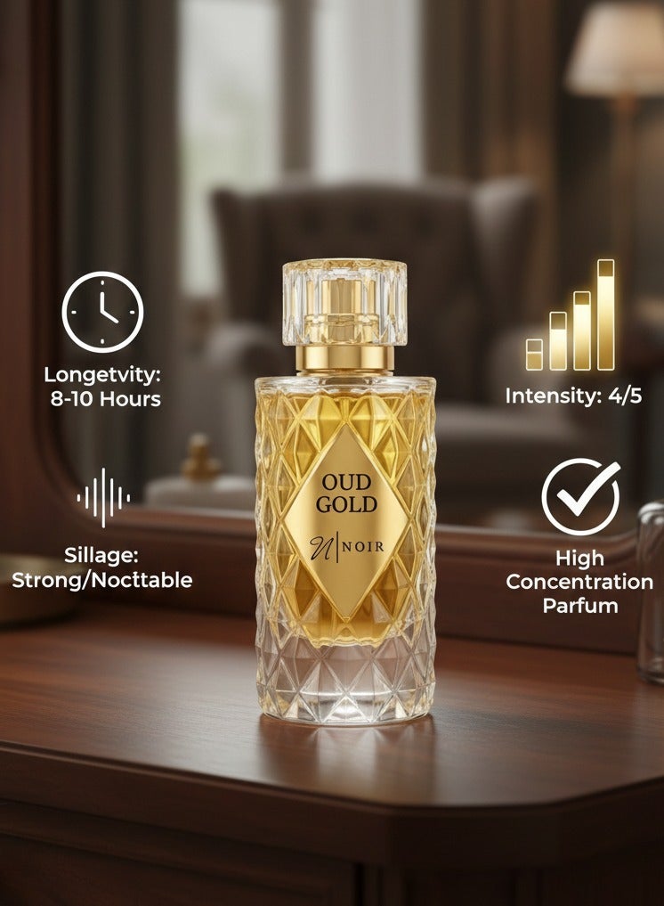 نوير عود ذهبي ماء عطر – عود غني، زعفران وجلد، عطر قوي يدوم طويلاً،  مل - Image 4