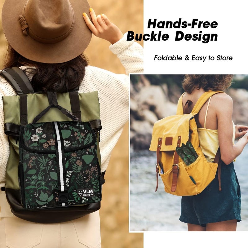 VLM Lunch Box for Women, Insulated Lunch Bag Women with Adjustable Shoulder Strap, Cute Lunch Tote Bag for Work,Picnic,Camping (Green Floral, Small) - Image 4