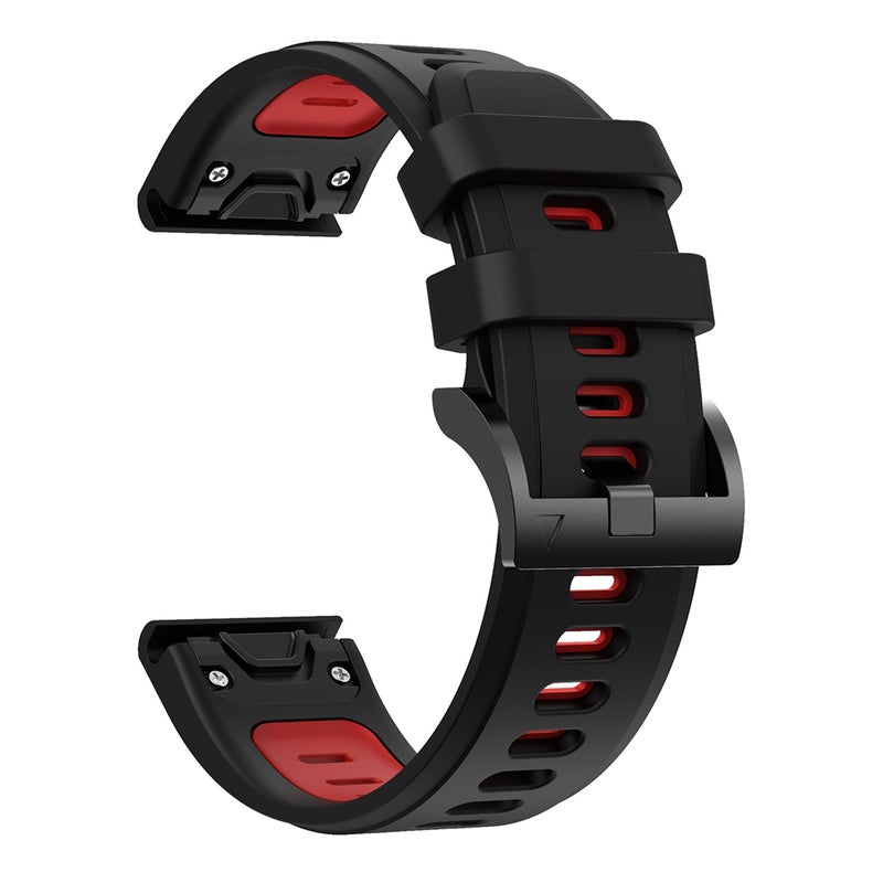 S-TOP For Garmin EPIX Gen 2 22mm Two-Color Sports Silicone Watch Band(Black+Red) - Image 2